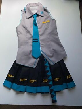 Vocaloid Hatsune Miku Uniform Dress Costume Top Skirt Suit For Halloween Cosplay